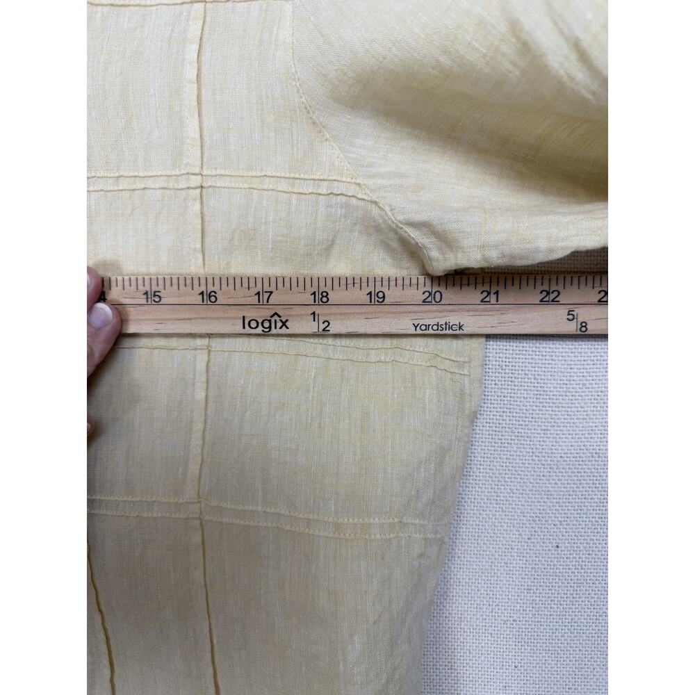J.Jill Love Linen Women's Button Up Tunic Long Sleeves Sz M Yellow Feminine - Picture 10 of 15